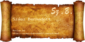 Szász Bernadett névjegykártya